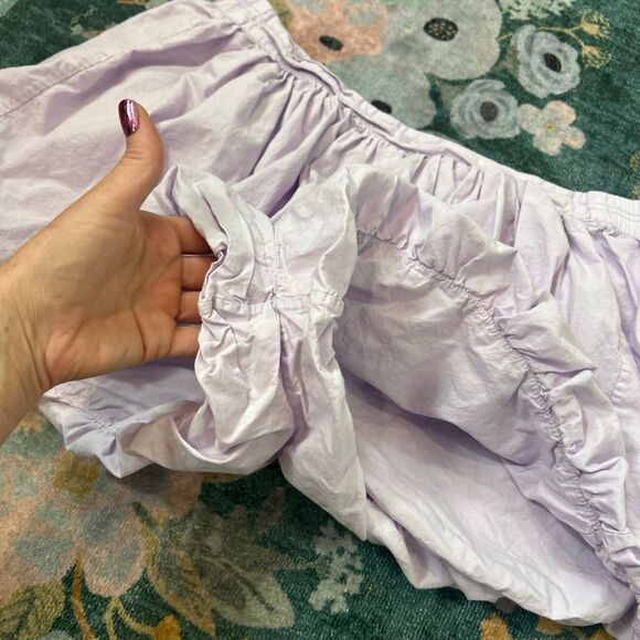 Free People Shorts Bubble Hem Womens Large Purple Cotton Mini Pull On Elastic L - Picture 4 of 9